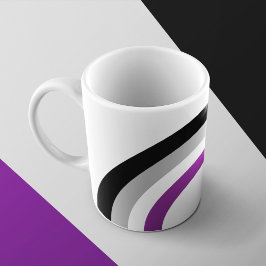 Taza De Café Bandera del orgullo asexual arco iris Monograma ca