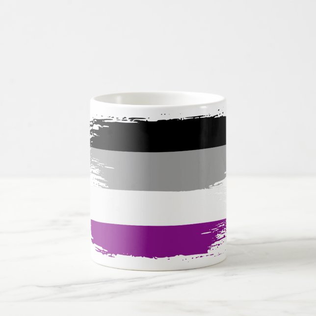 Taza De Café Bandera del orgullo asexual LGBT Banderas con prob (Centro)