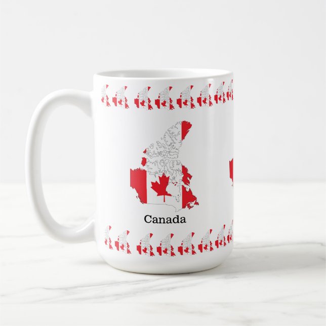 Taza De Café Bandera del orgullo canadiense dentro del mapa (Izquierda)