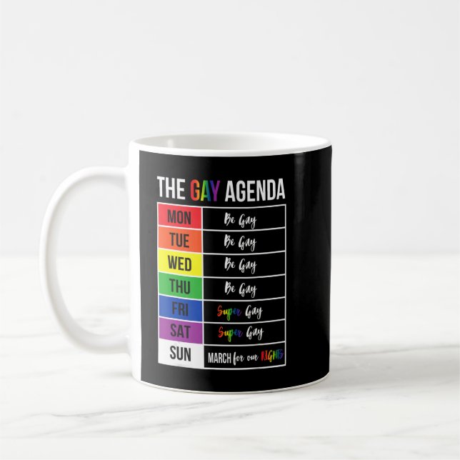 Taza De Café Bandera Del Orgullo De La Agenda Super Gay Lgbtq I (Izquierda)