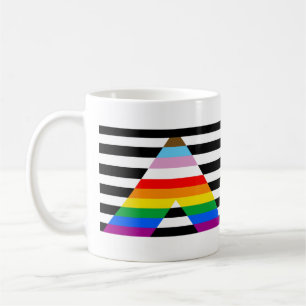 Taza De Café Bandera del Orgullo del aliado LGBTQ Progress