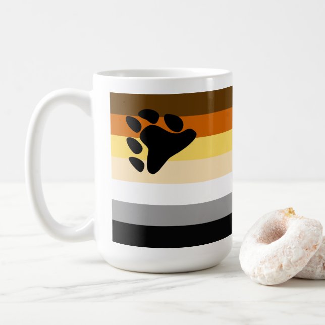 Taza De Café Bandera del Orgullo del Oso (Con donut)