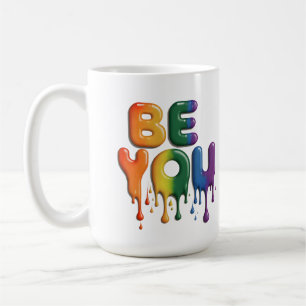 Taza De Café Bandera del Orgullo Gay arcoíris eres diseño diver