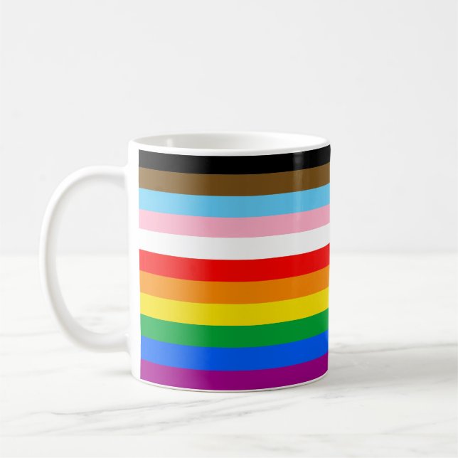 Taza De Café Bandera del Orgullo Inclusivo LGBTQ+ (Izquierda)