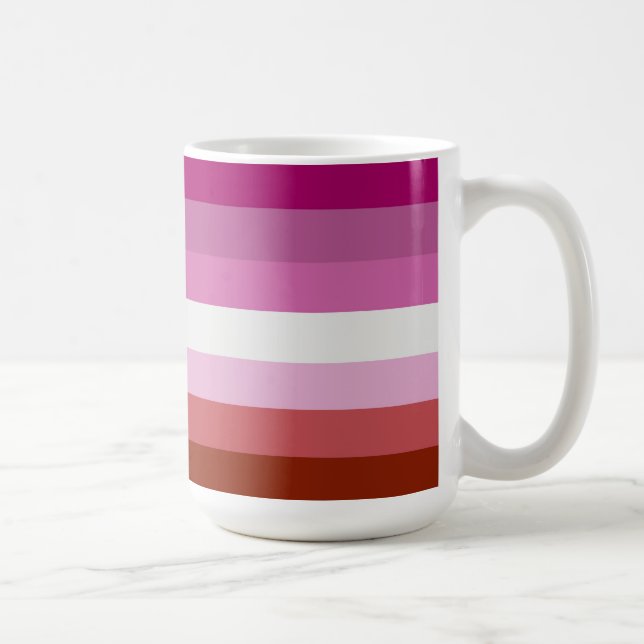 Taza De Café Bandera del Orgullo Lesbiano (Derecha)