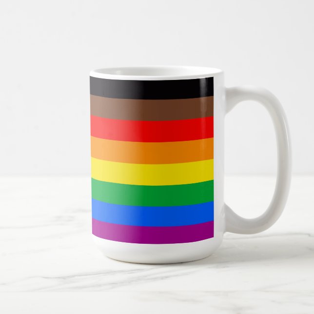 Taza De Café Bandera del Orgullo LGBT de 8 bandas (Derecha)