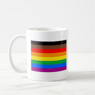 Taza De Café Bandera del Orgullo LGBTQ (8 Franjas)