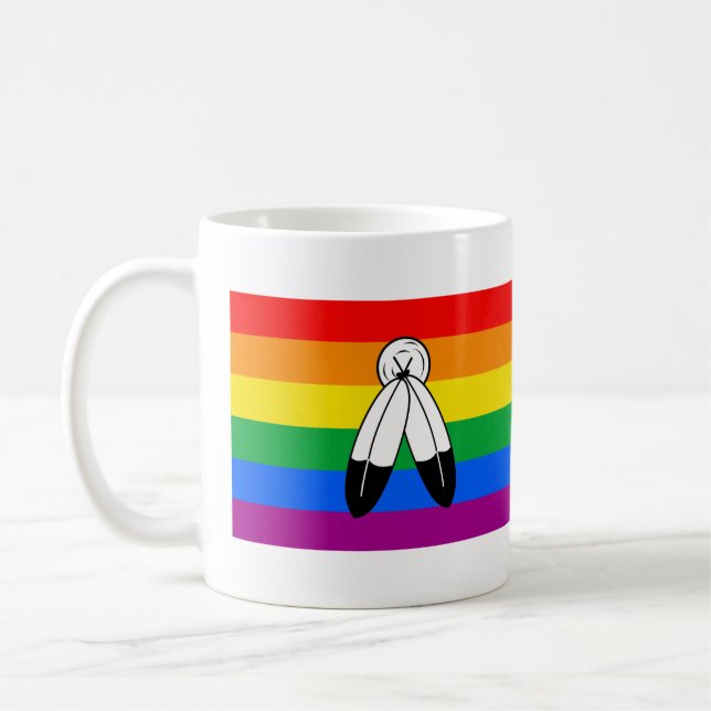 Taza De Café Bandera del orgullo LGBTQ+ de dos espíritus (Izquierda)