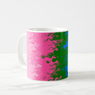 Taza De Café Bandera del Orgullo Omniromántico Abstracto Trippy