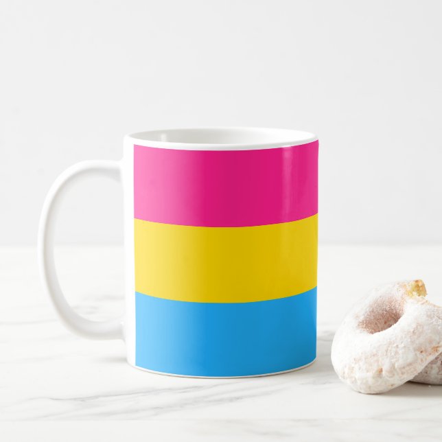 Taza De Café Bandera del Orgullo Pansexual LGBTQ (Con donut)