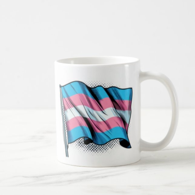Taza De Café Bandera del Orgullo Trans (Derecha)