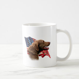 Taza De Café Bandera del perro perdiguero de bahía de