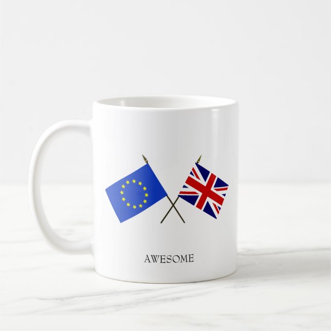 Taza De Café Bandera del personalizable de Europa y bandera del (Izquierda)