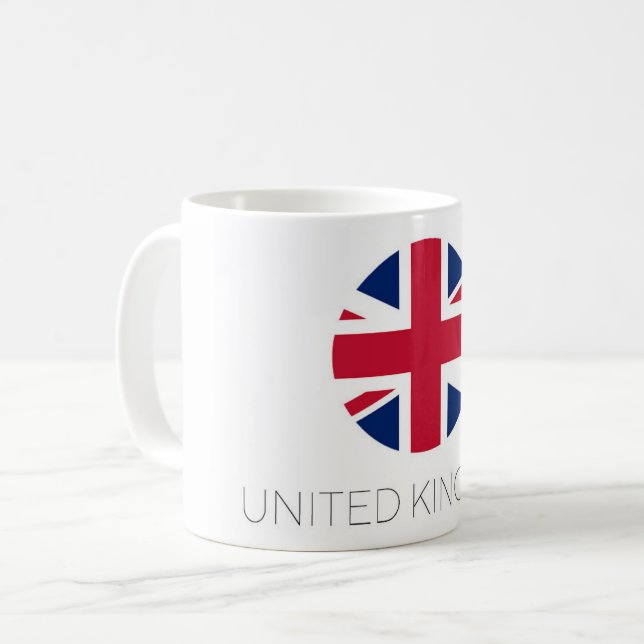 Taza De Café Bandera del Reino Unido Café Mug (Anverso izquierdo)