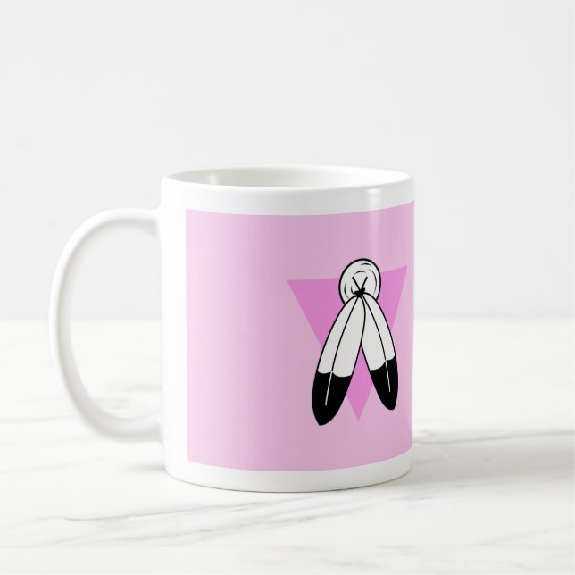 Taza De Café Bandera del Triángulo Rosa de Dos Espíritus (Izquierda)