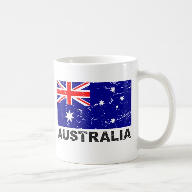 Taza De Café Bandera del vintage de Australia (Derecha)
