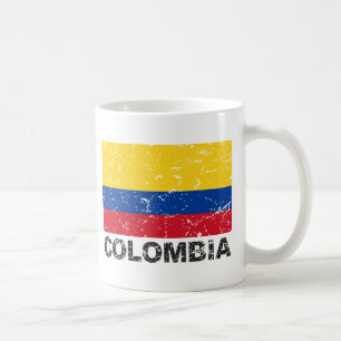 Taza De Café Bandera del vintage de Colombia