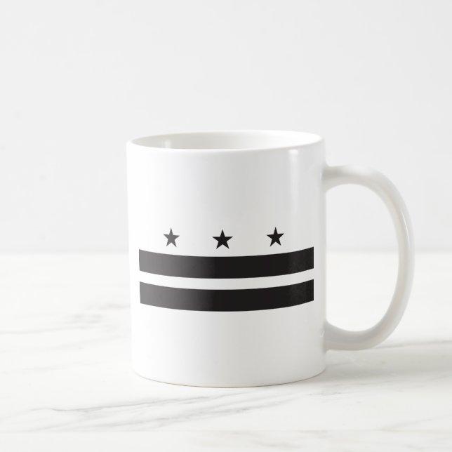 Taza De Café Bandera del Washington DC - negro (Derecha)
