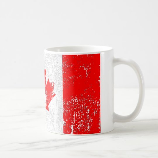 Taza De Café Bandera descolorada de Canadá