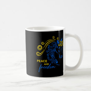 Taza De Café Bandera ecuestre ucraniana de paz y libertad ucran