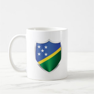 Taza De Café Bandera Escudo de plata de las Islas Salomón