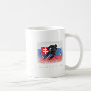 Taza De Café Bandera eslovaca de hockey sobre hielo