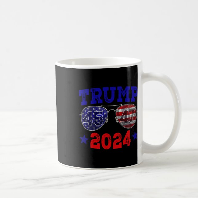 Taza De Café Bandera estadounidense 2024 45 47 Sungles Trump 20 (Derecha)