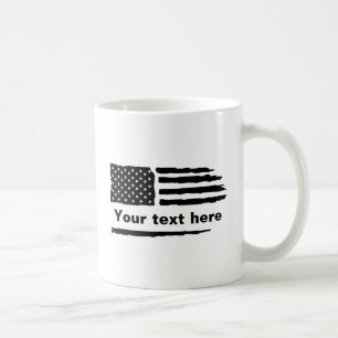 Taza De Café Bandera estadounidense angustiada - Personalizada