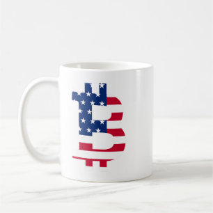 Taza De Café Bandera estadounidense Bitcoin BTC Cripto Mens dic