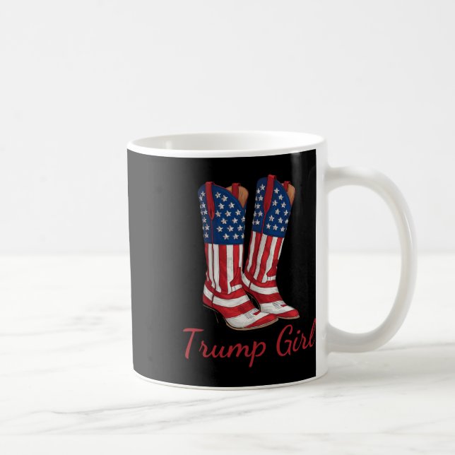 Taza De Café Bandera estadounidense chica Voto contra Trump Chi (Derecha)