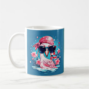 Taza De Café Bandera estadounidense con Personalizado Flamingo-