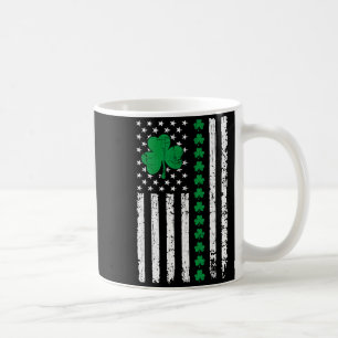 Taza De Café Bandera estadounidense con tréboles para el día de