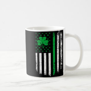 Taza De Café Bandera estadounidense con tréboles para la camise
