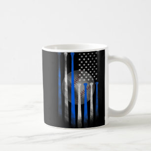 Taza De Café Bandera estadounidense de béisbol bandera vintage