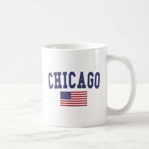 Taza De Café Bandera estadounidense de Chicago