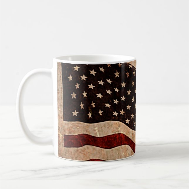 Taza De Café Bandera estadounidense de época (Izquierda)