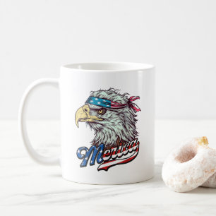 Taza De Café Bandera estadounidense de Estados Unidos Bald Eagl