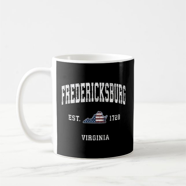 Taza De Café Bandera estadounidense de Fredericksburg Virginia (Izquierda)