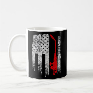 Taza De Café Bandera estadounidense de galera roja roja de los 