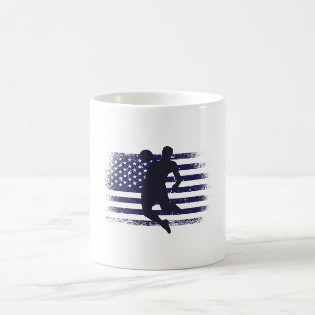 Taza De Café Bandera estadounidense de la camiseta de un hincha (Centro)