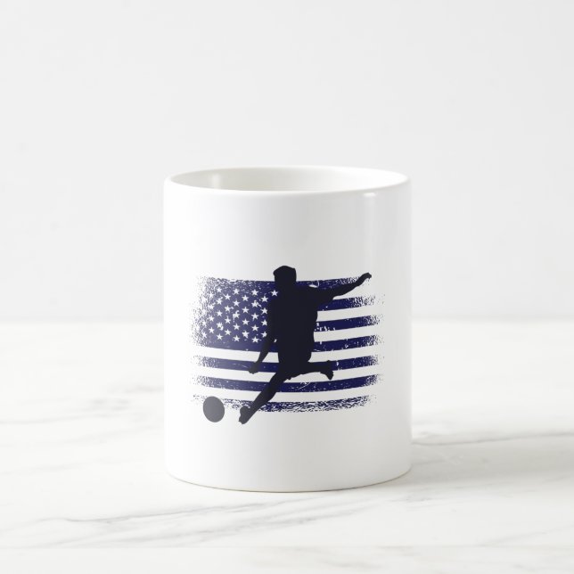 Taza De Café Bandera estadounidense de la camiseta de un hincha (Centro)