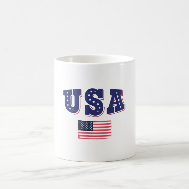 Taza De Café Bandera estadounidense de la camiseta de un hincha (Centro)