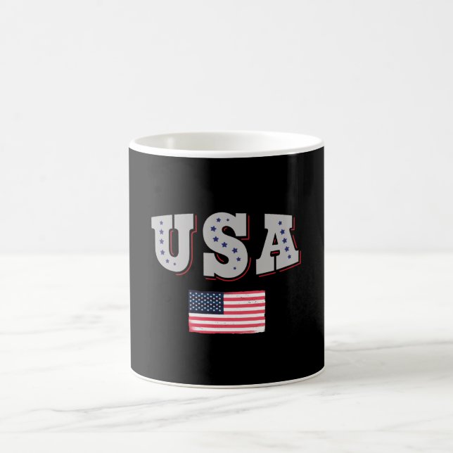 Taza De Café Bandera estadounidense de la camiseta de un hincha (Centro)