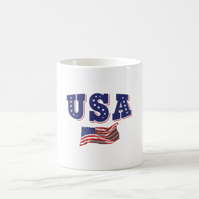 Taza De Café Bandera estadounidense de la camiseta de un hincha (Centro)
