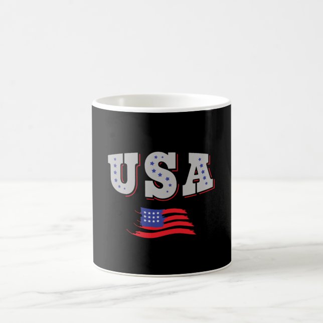 Taza De Café Bandera estadounidense de la camiseta de un hincha (Centro)