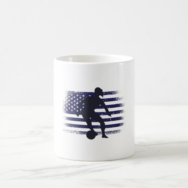 Taza De Café Bandera estadounidense de la camiseta de un hincha (Centro)