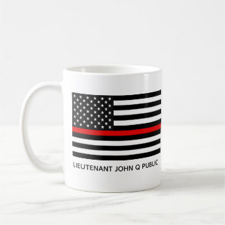Taza De Café Bandera estadounidense de la línea roja delgada de