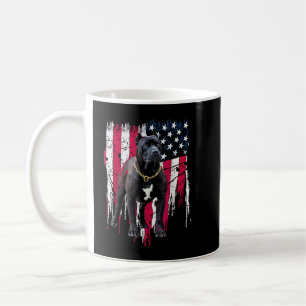 Taza De Café Bandera estadounidense de Pitbull Dog Impresionant