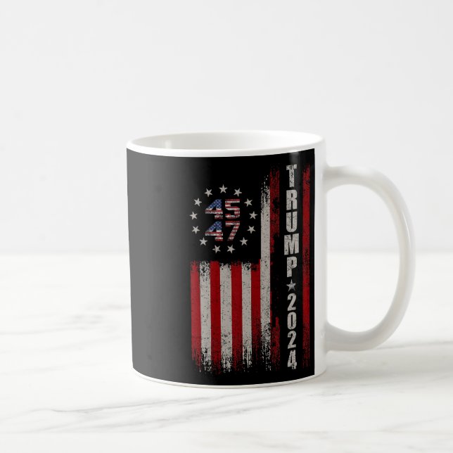 Taza De Café Bandera estadounidense de Trump 2024 (Derecha)