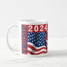 Taza De Café Bandera estadounidense de Trump 2024